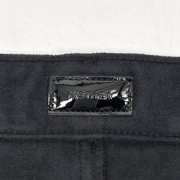 MOTHER The Insider Crop Pants Women’s Size 26 Captured Faux Leather Flare Black - Picture 7 of 9